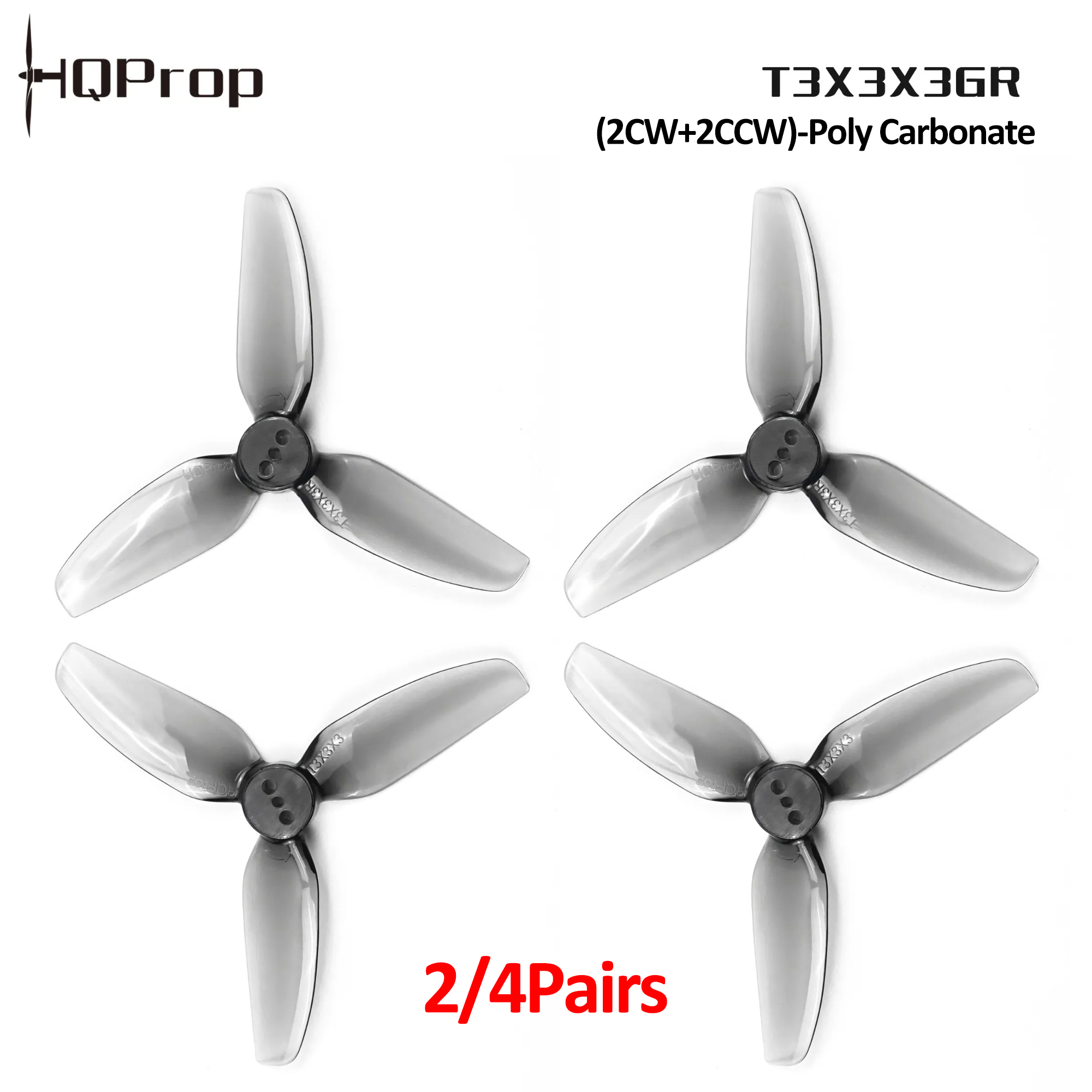 2/4 pares de hélices HQProp T3 - Rc Helicopter Blade avaliação e preço